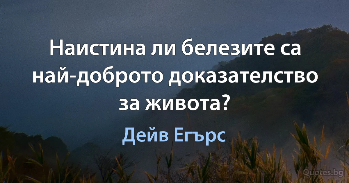 Наистина ли белезите са най-доброто доказателство за живота? (Дейв Егърс)