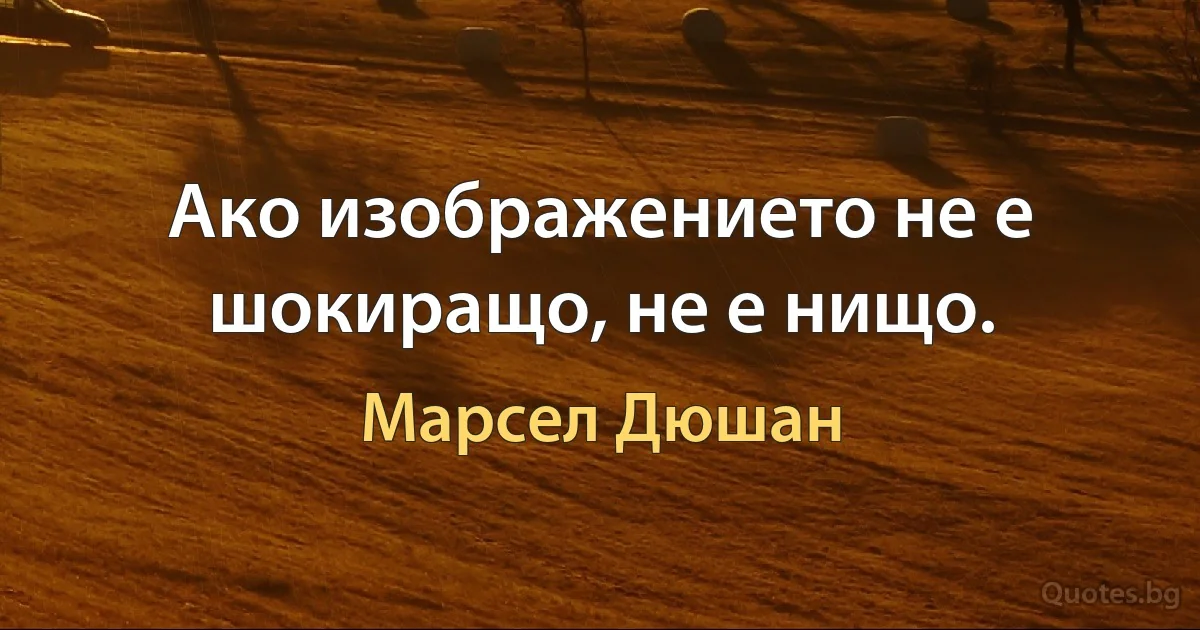 Ако изображението не е шокиращо, не е нищо. (Марсел Дюшан)