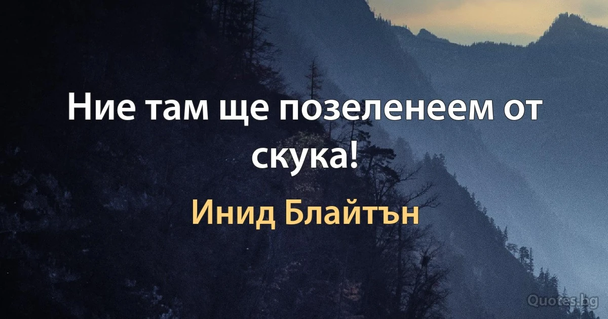 Ние там ще позеленеем от скука! (Инид Блайтън)