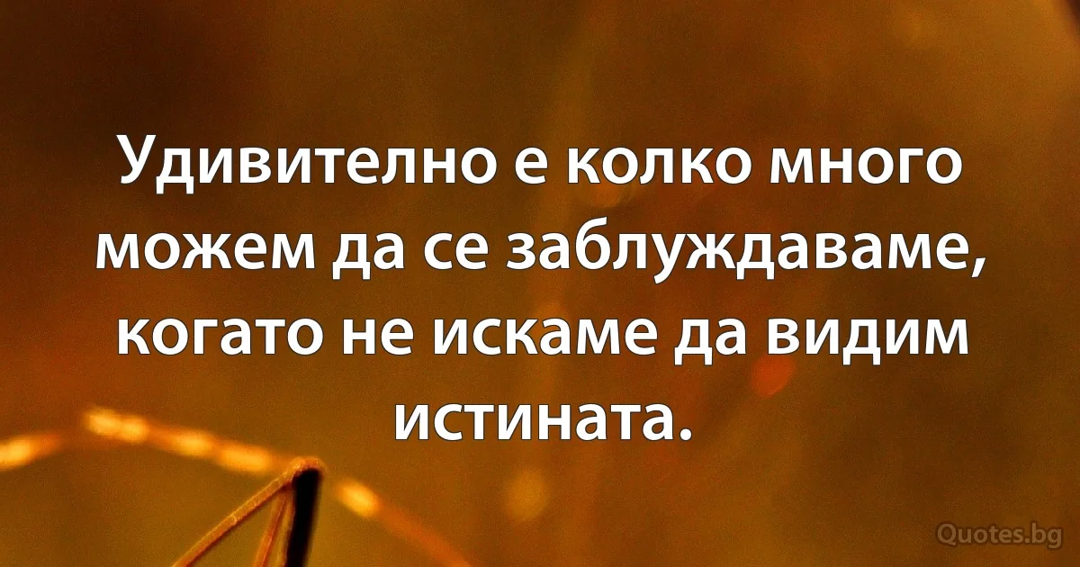 Удивително е колко много можем да се заблуждаваме, когато не искаме да видим истината. (INZ BG)