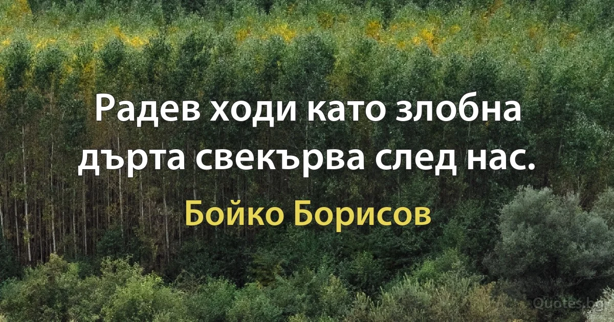 Радев ходи като злобна дърта свекърва след нас. (Бойко Борисов)