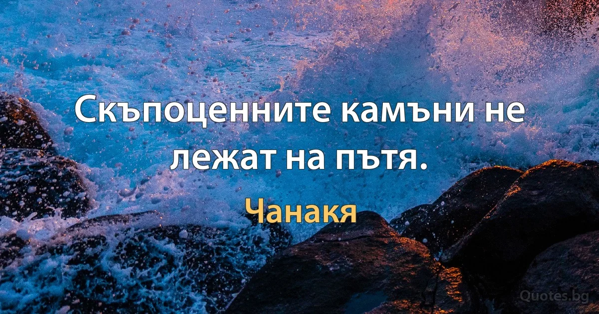 Скъпоценните камъни не лежат на пътя. (Чанакя)