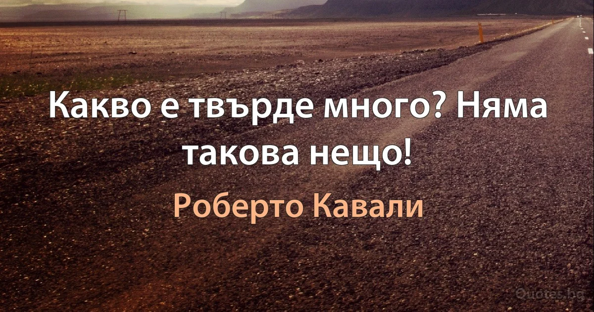 Какво е твърде много? Няма такова нещо! (Роберто Кавали)