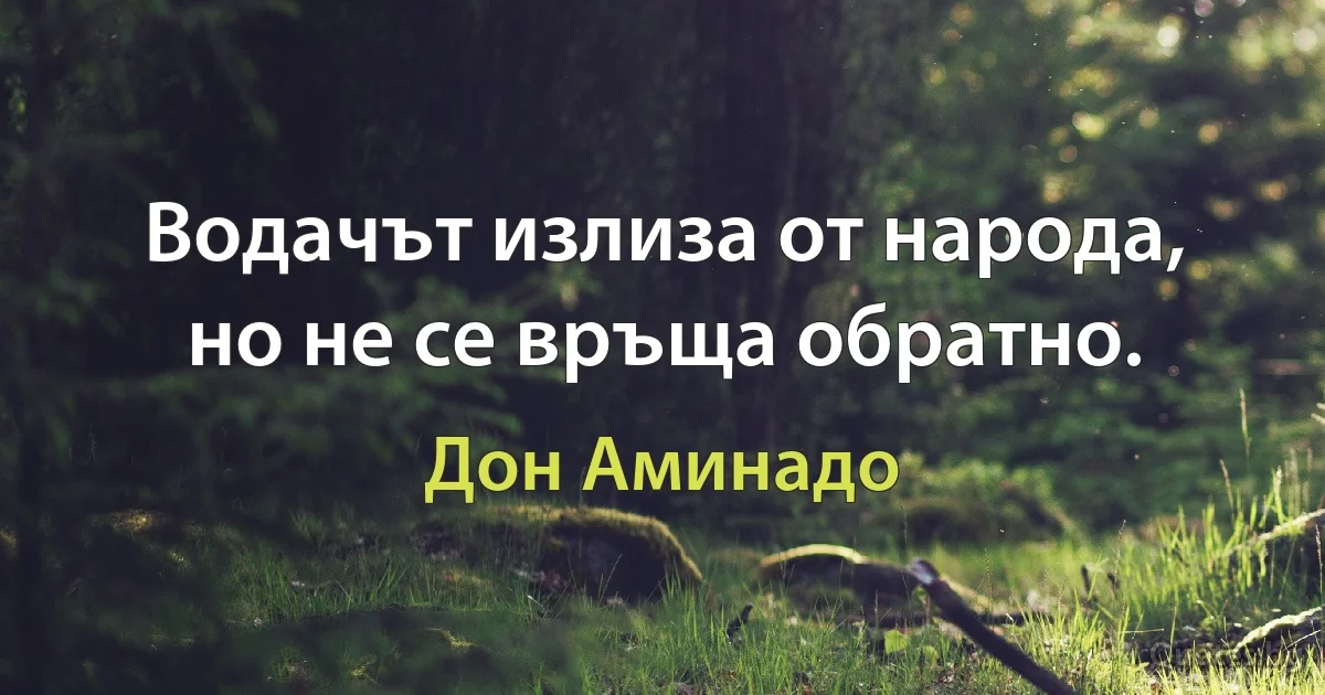 Водачът излиза от народа, но не се връща обратно. (Дон Аминадо)