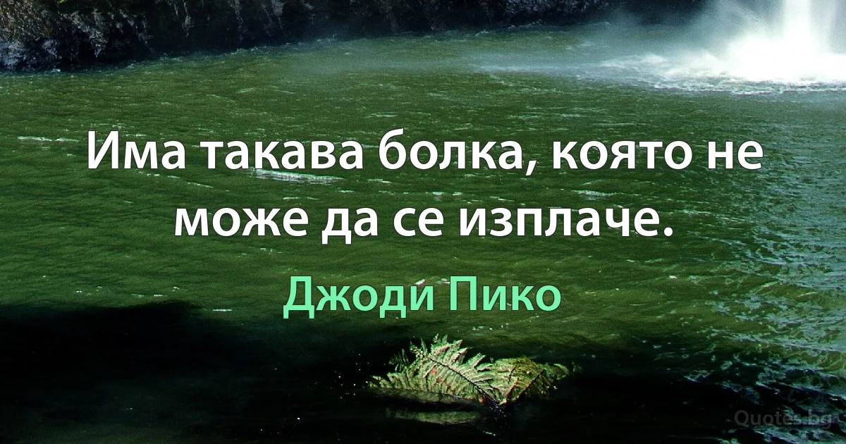 Има такава болка, която не може да се изплаче. (Джоди Пико)