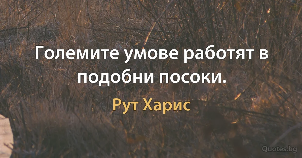 Големите умове работят в подобни посоки. (Рут Харис)