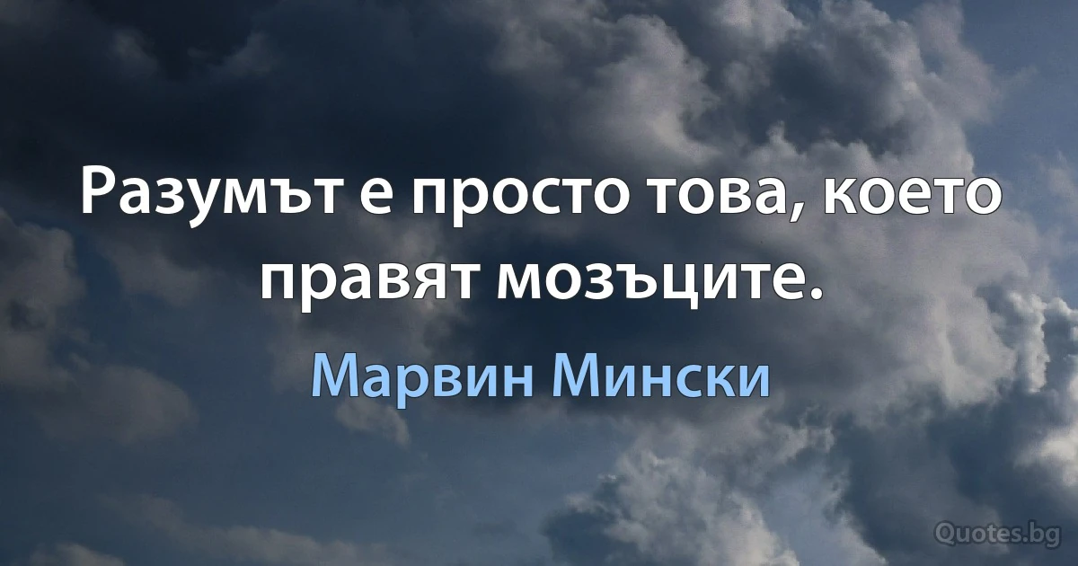 Разумът е просто това, което правят мозъците. (Марвин Мински)