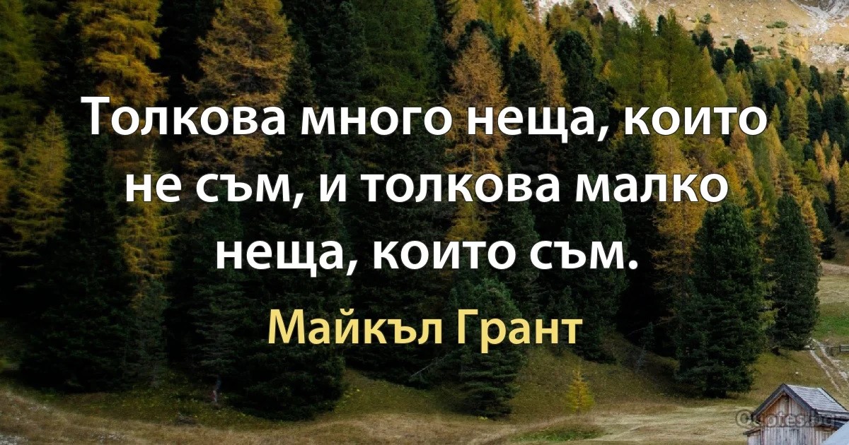 Толкова много неща, които не съм, и толкова малко неща, които съм. (Майкъл Грант)