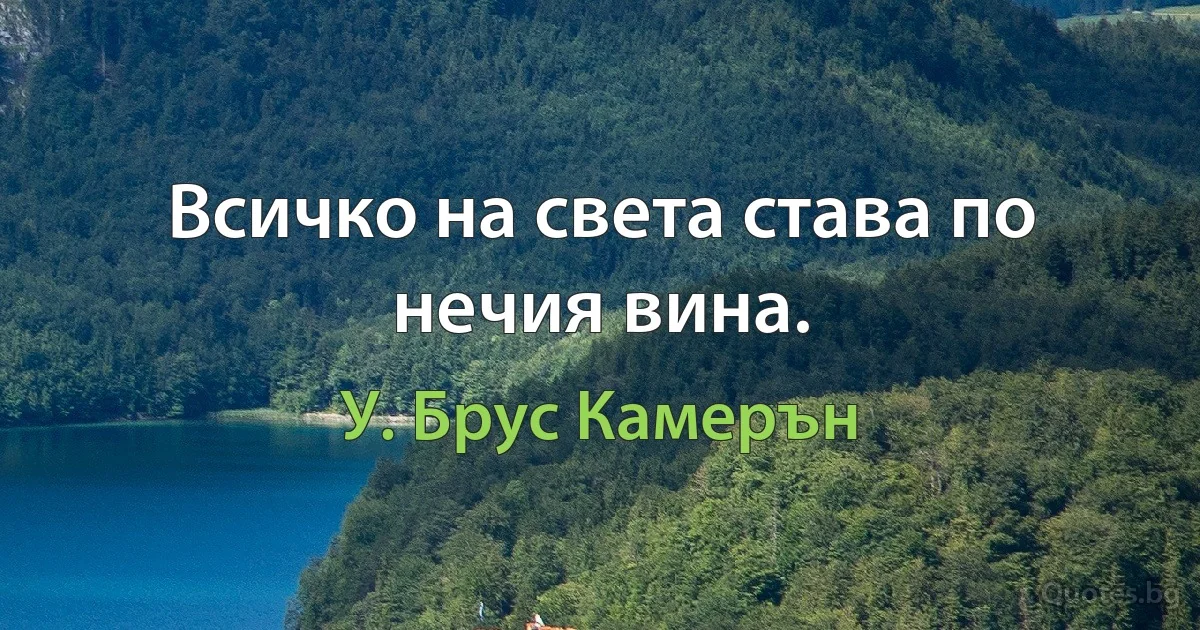 Всичко на света става по нечия вина. (У. Брус Камерън)