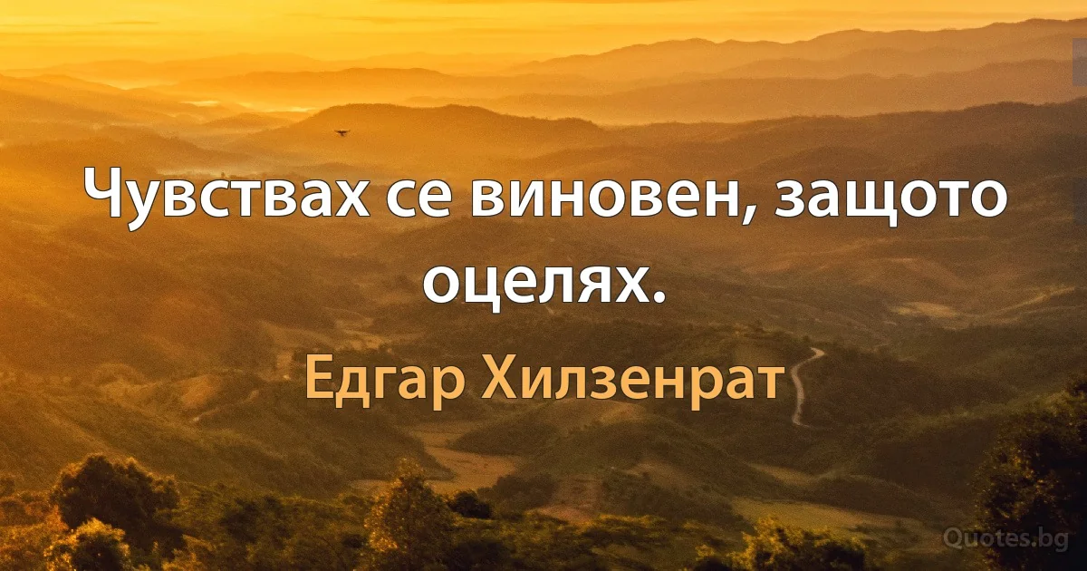 Чувствах се виновен, защото оцелях. (Едгар Хилзенрат)