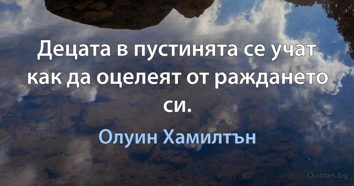 Децата в пустинята се учат как да оцелеят от раждането си. (Олуин Хамилтън)