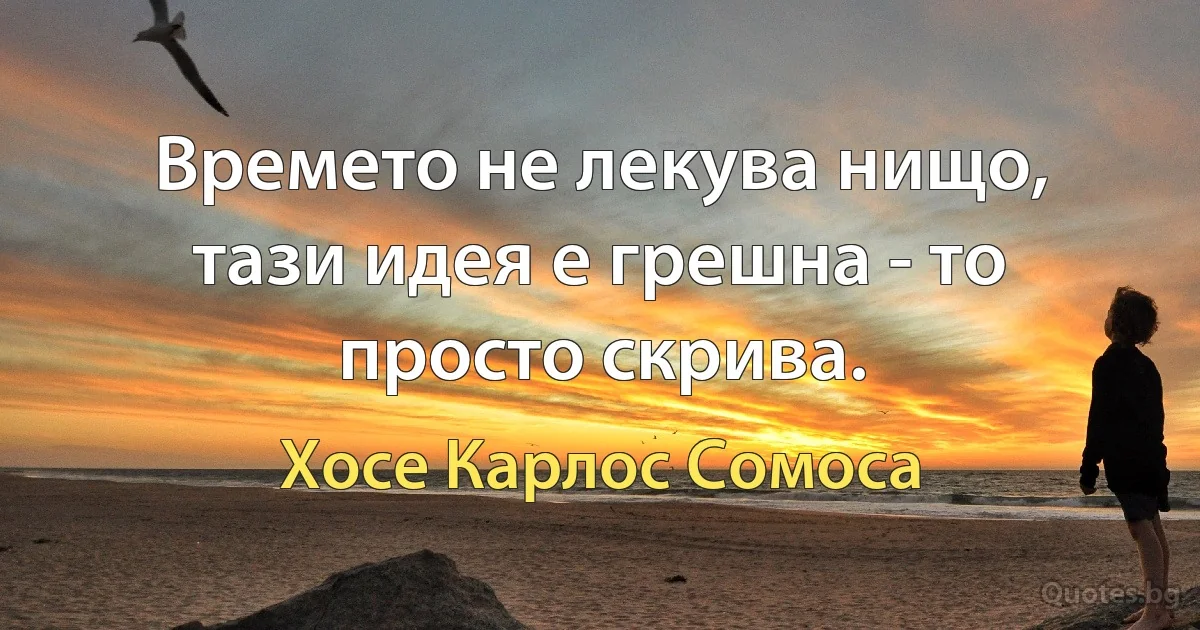 Времето не лекува нищо, тази идея е грешна - то просто скрива. (Хосе Карлос Сомоса)