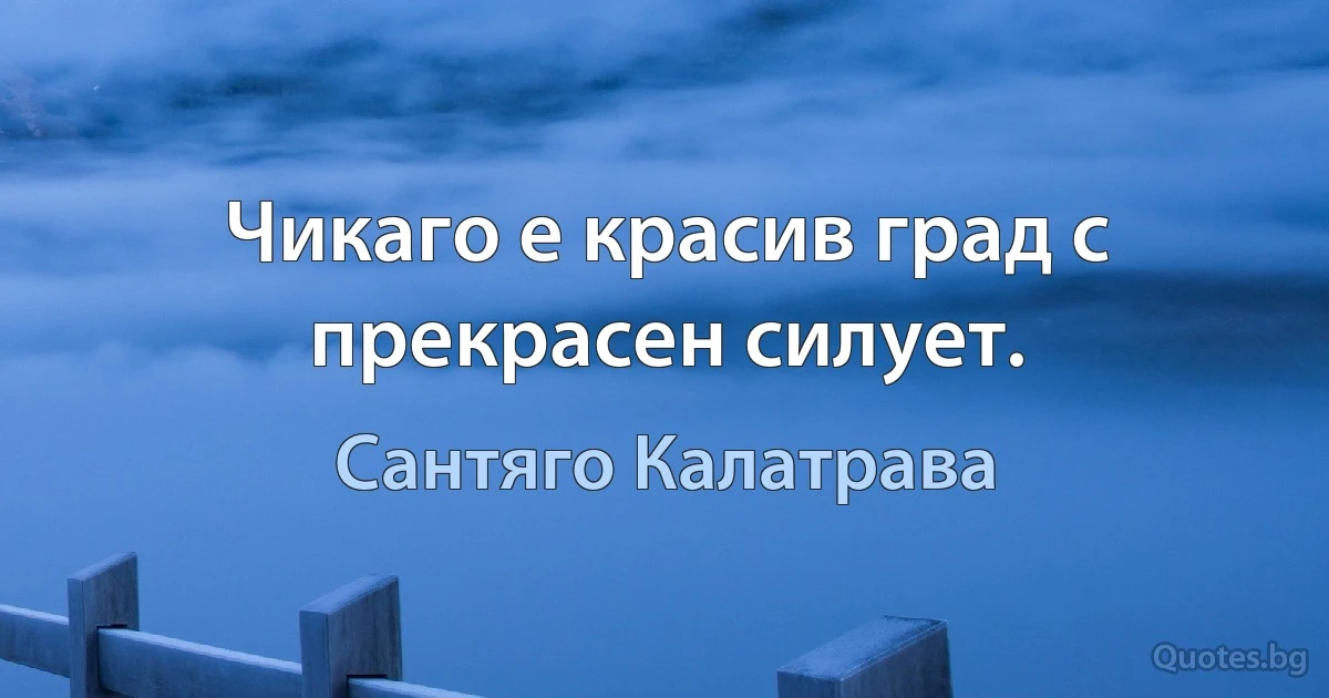 Чикаго е красив град с прекрасен силует. (Сантяго Калатрава)