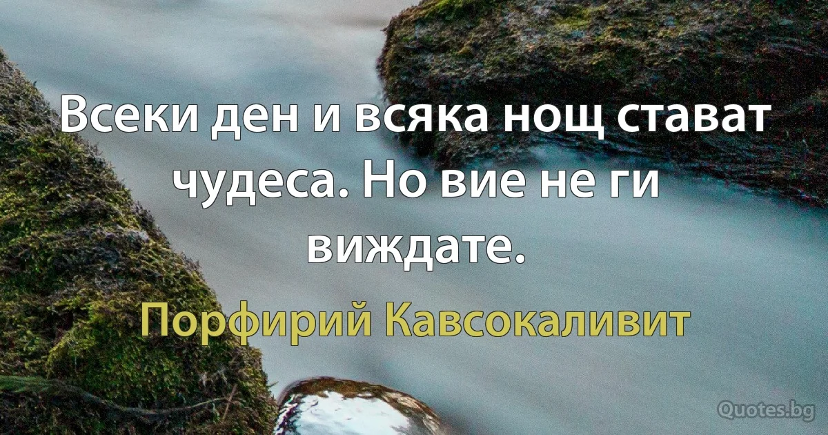 Всеки ден и всяка нощ стават чудеса. Но вие не ги виждате. (Порфирий Кавсокаливит)