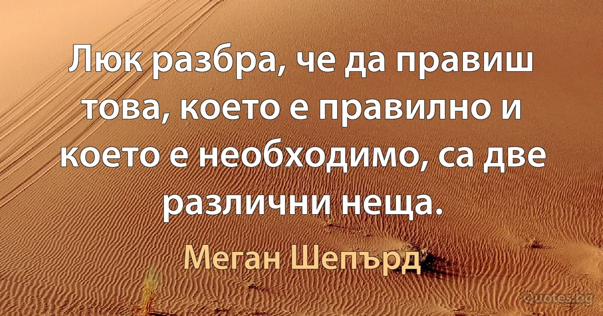 Люк разбра, че да правиш това, което е правилно и което е необходимо, са две различни неща. (Меган Шепърд)