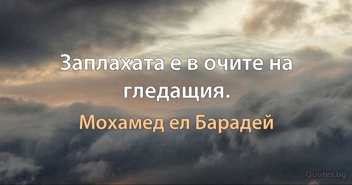 Заплахата е в очите на гледащия. (Мохамед ел Барадей)