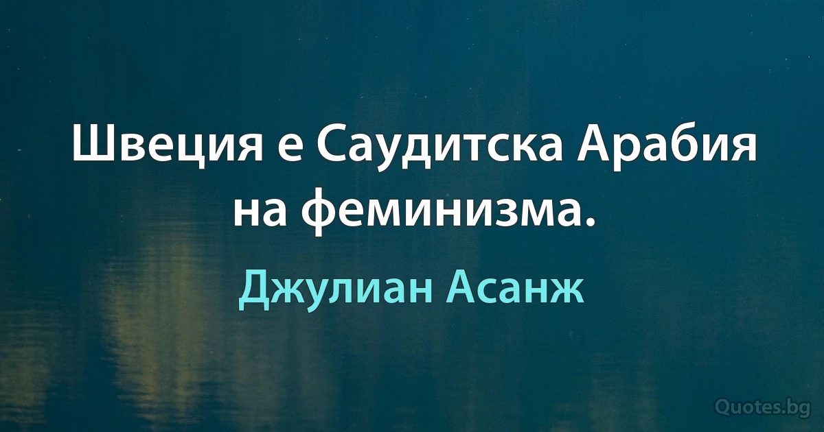 Швеция е Саудитска Арабия на феминизма. (Джулиан Асанж)