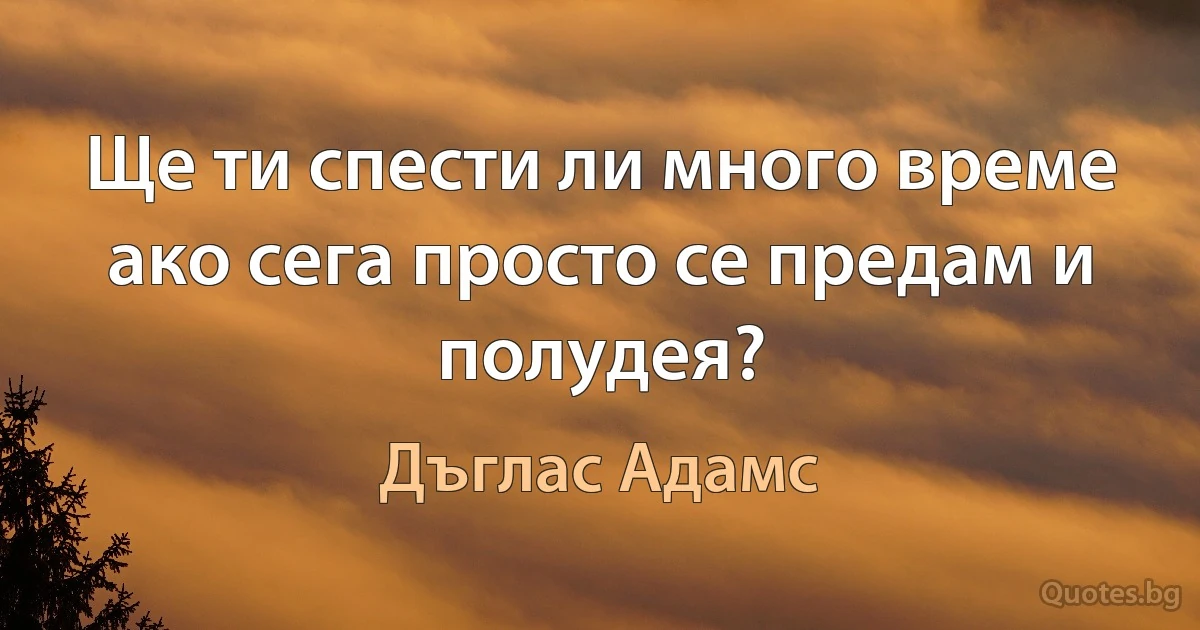 Ще ти спести ли много време ако сега просто се предам и полудея? (Дъглас Адамс)