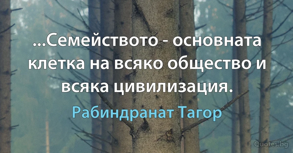 ...Семейството - основната клетка на всяко общество и всяка цивилизация. (Рабиндранат Тагор)