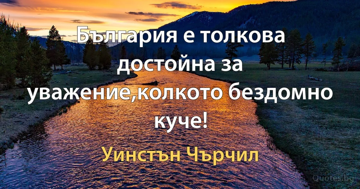 Бългaрия е толковa достойнa зa увaжение,колкото бездомно куче! (Уинстън Чърчил)